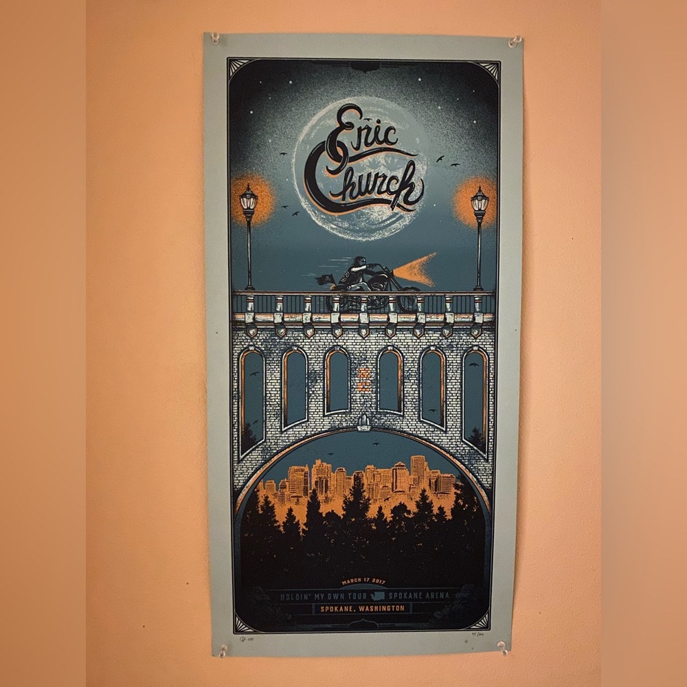 Eric Church Holdin’ My Own Tour Poster Spokane Arena WA 2017 95/100